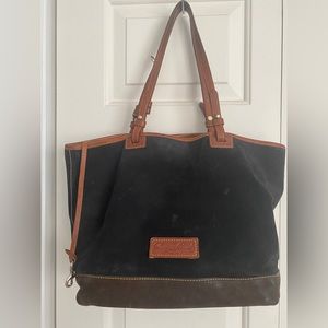 Older black suede Dooney & Bourke tote